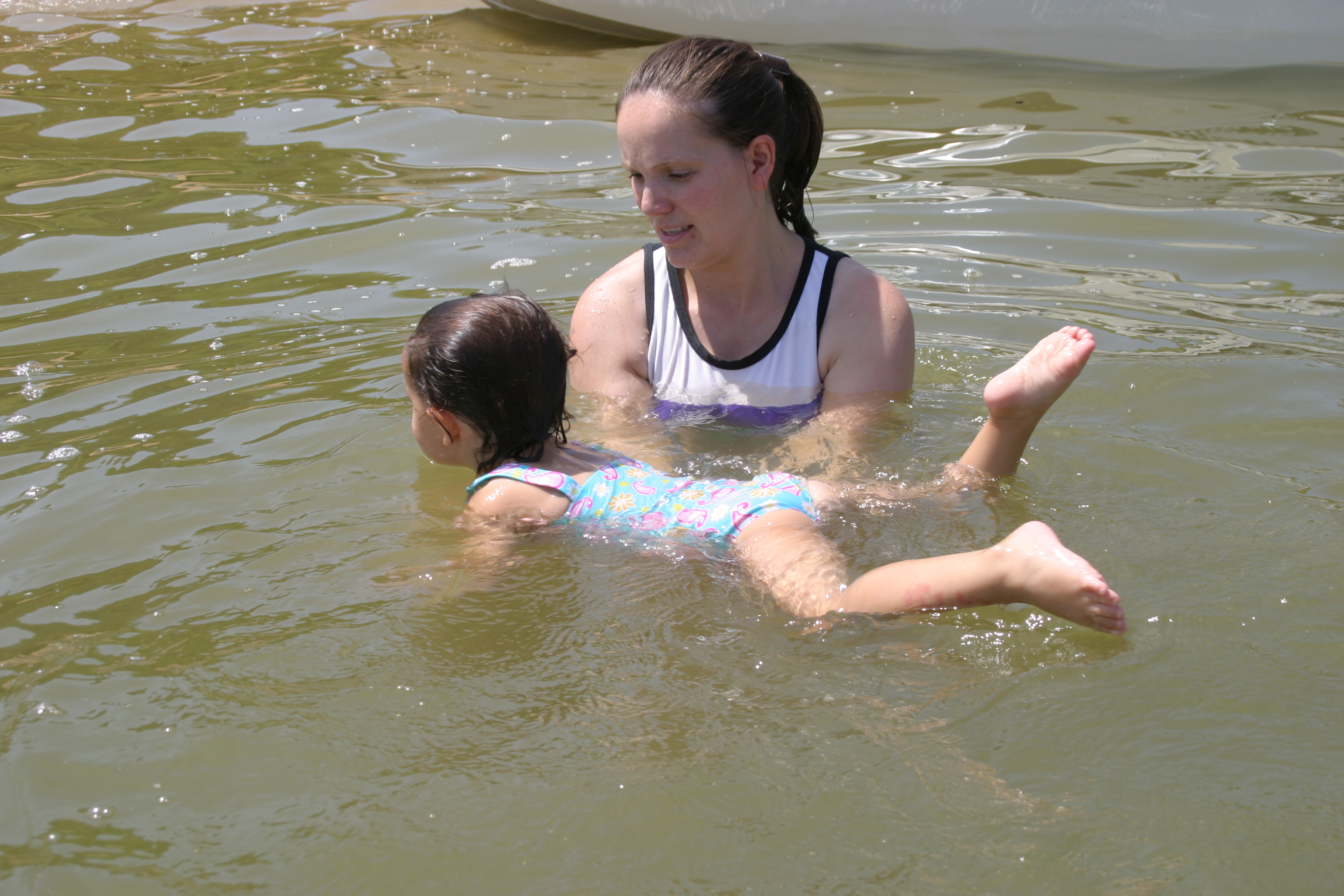 Mommy & Gracie swim practice