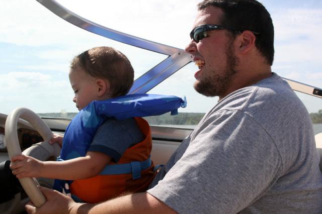 Driving the boat