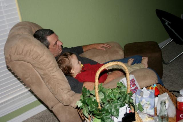 Papa + Tyler + recliner = happiness