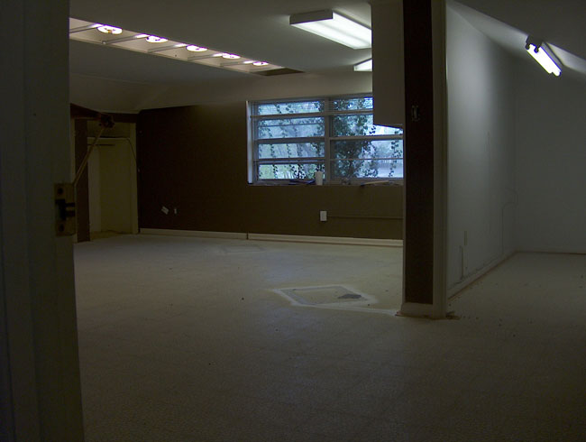 The carpet guys strip the upstairs down to the linoleum...