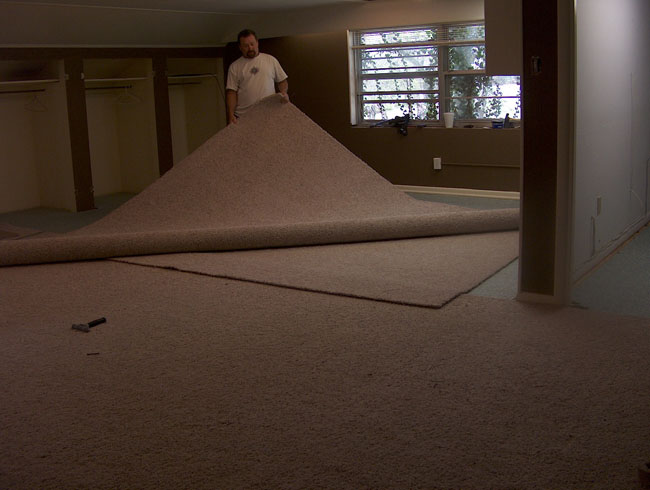 Laying the carpet...