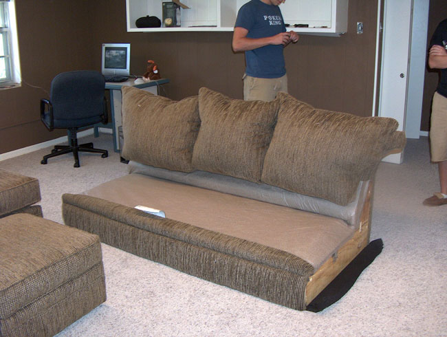 Our poor stripped-down couch