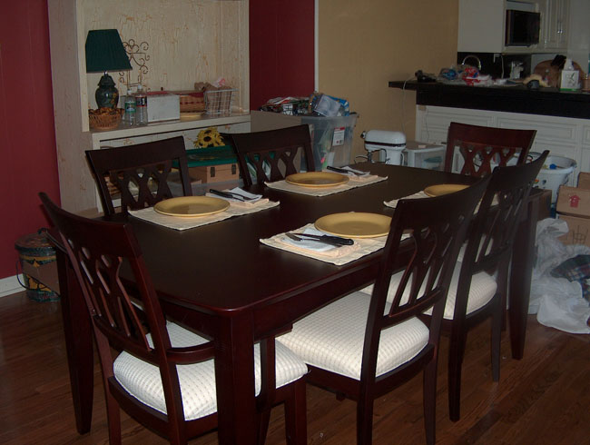 All put together and set for our first meal. (We paid our helpers with a steak dinner.)
