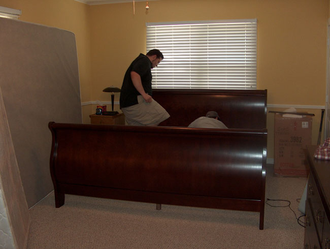 Jake & Kyle building the new bed