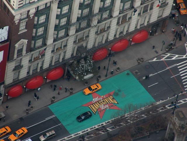 Herald's Square (on the Macy's Thanksgiving Day Parade route)