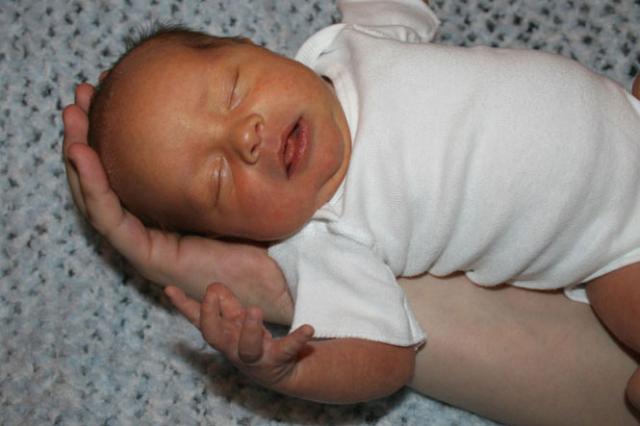 Calm in Daddy's hand