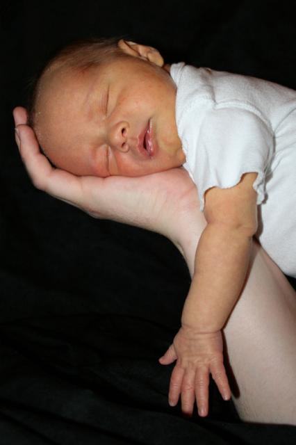 Trying to re-create a shot from Tyler's one month photo shoot