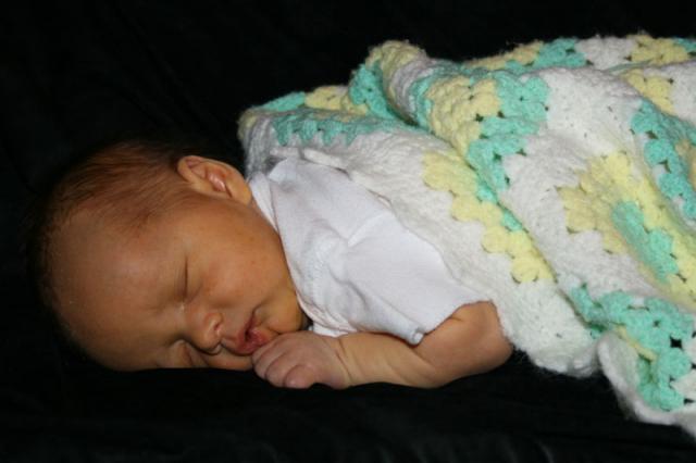 Blanket made by his great grandma