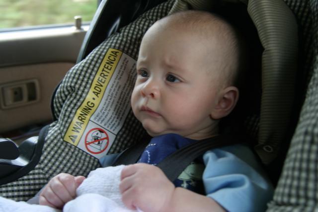 In the car, ready to go over to Nanna & Grandaddy's for lunch