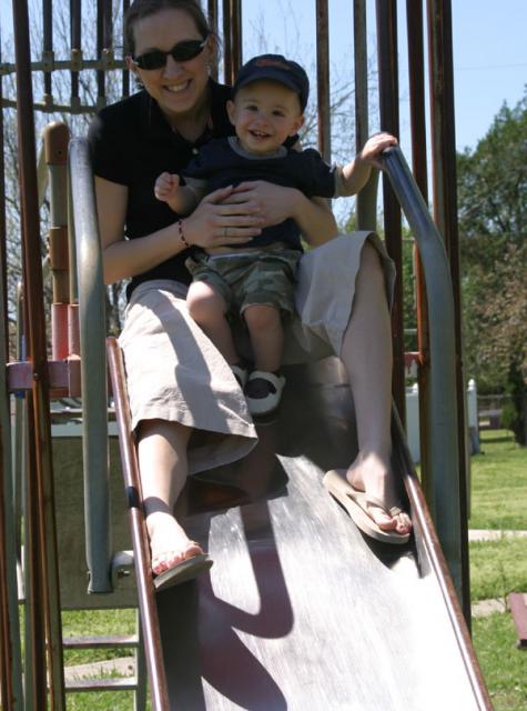 On the slide