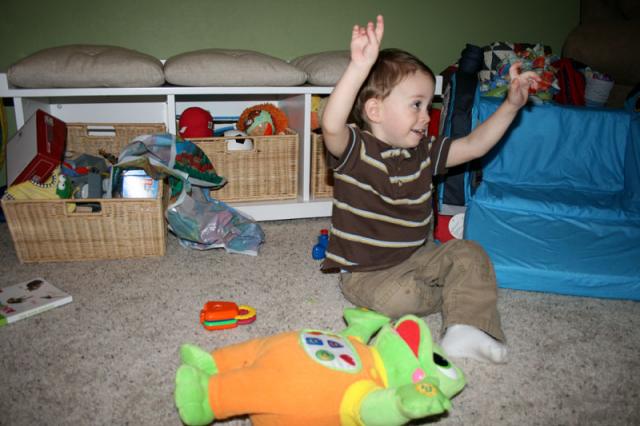 Singing and dancing with Baby Tad