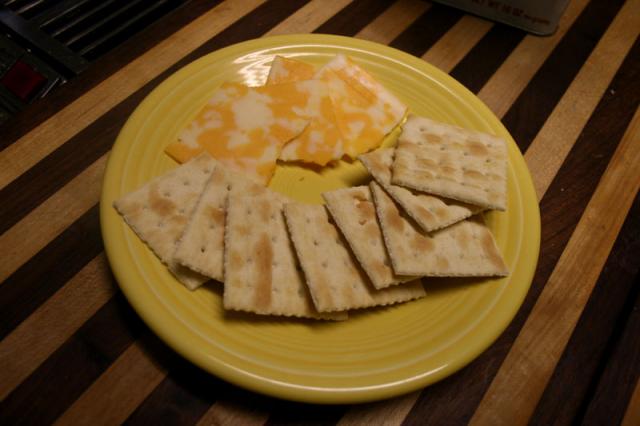 And cheese and crackers -- a healthy lunch, I know!