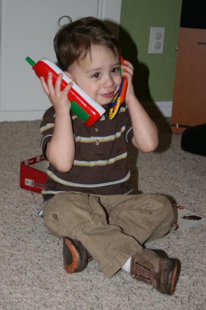 He was talking to Granddaddy on two phones (or so he said)