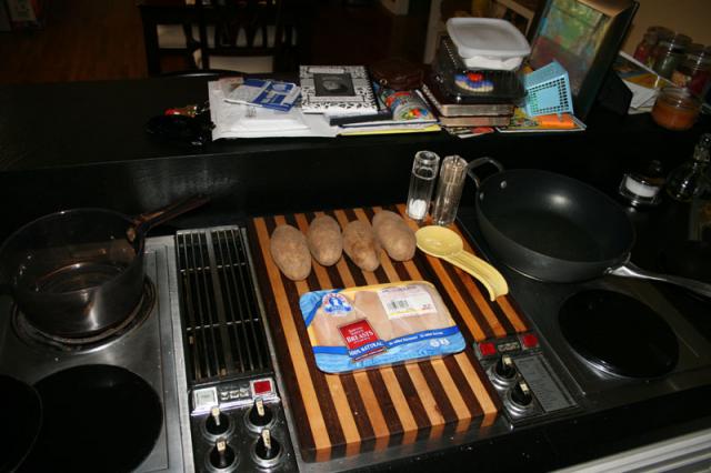 I start dinner prep while the boys watch the Sprites