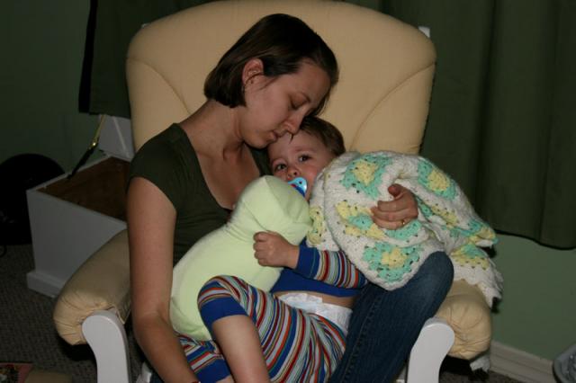 He really does like to rock, he was just screaming, "Mama take picture!"