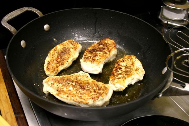 And browning the chicken