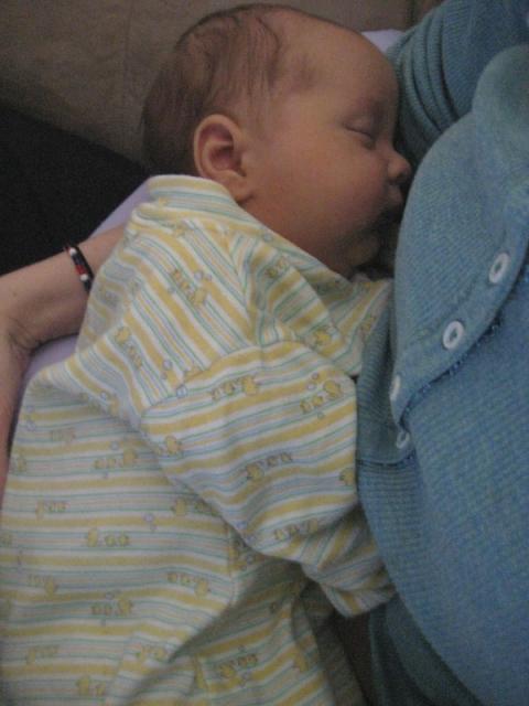 Fell asleep drinking his milk