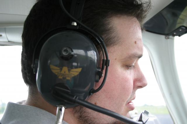 Thankfully, Jake's pre-flight face is much calmer