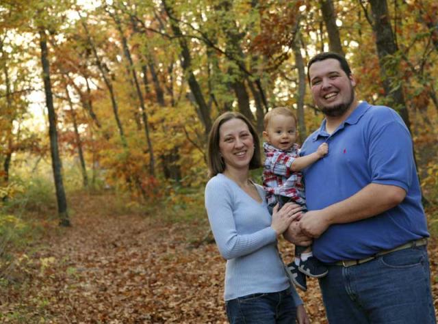 Family in the Leaves