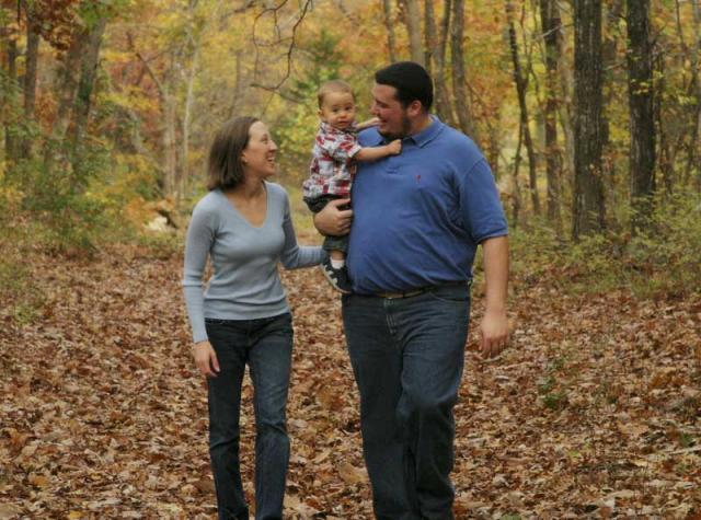 Family in the Leaves