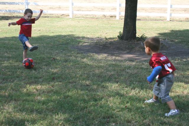 A little pre-party kickball