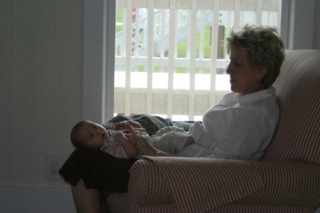 Relaxing in Aunt Di's lap
