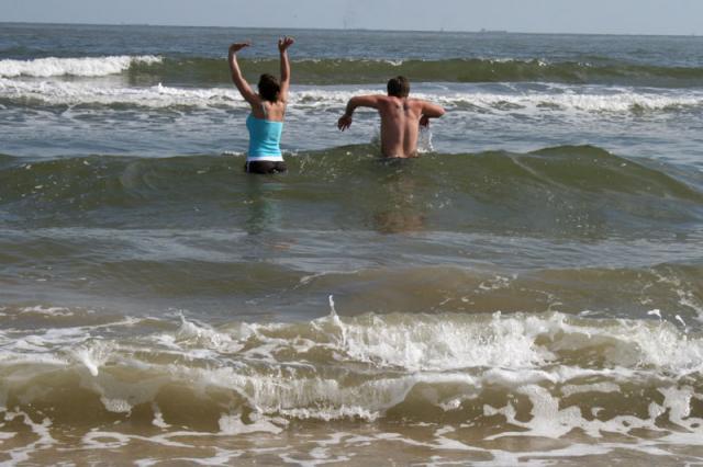 Asheeee and Steve going for a swim