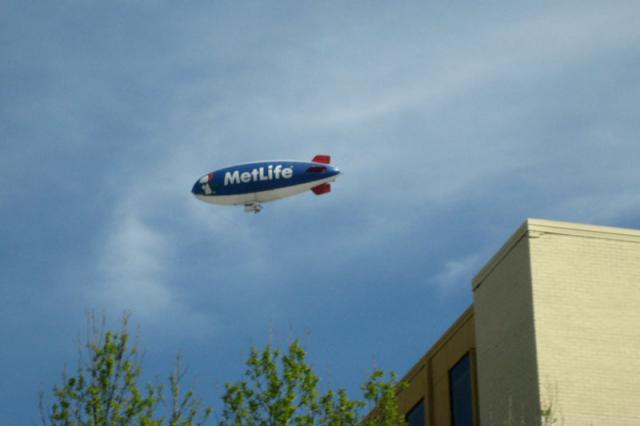 And the MetLife blimp (Jake made me take a picture)