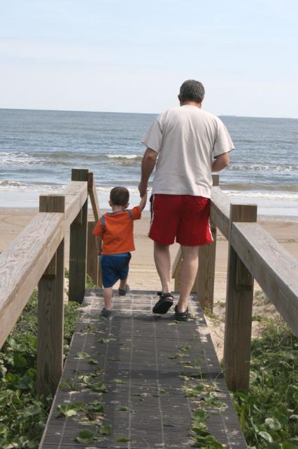 Headed to the beach with Papa