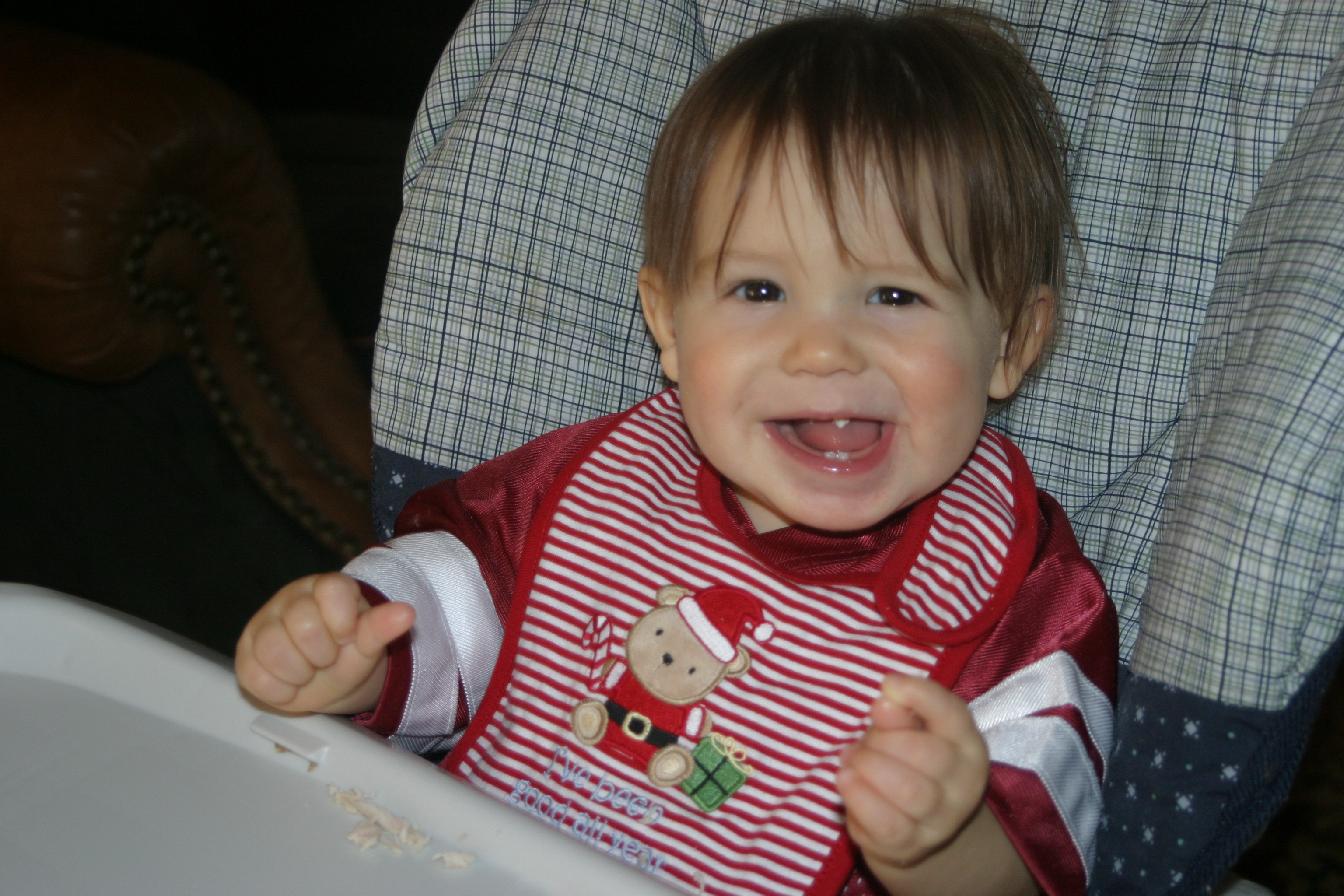 Major enjoying his Thanksgiving lunch
