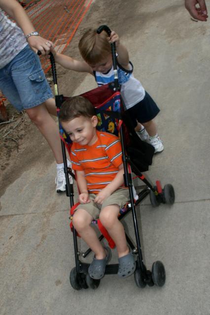 Tyler stealing Ian's stroller because his parents weren't smart enough to bring one