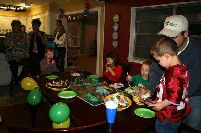 Everyone digs in!