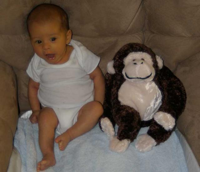 Tyler & Monkey -- 2 months old!