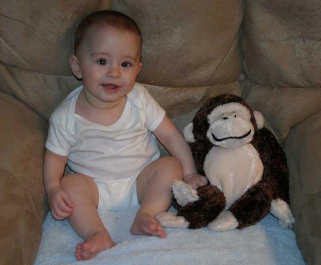 Tyler & Monkey -- 6 months old!