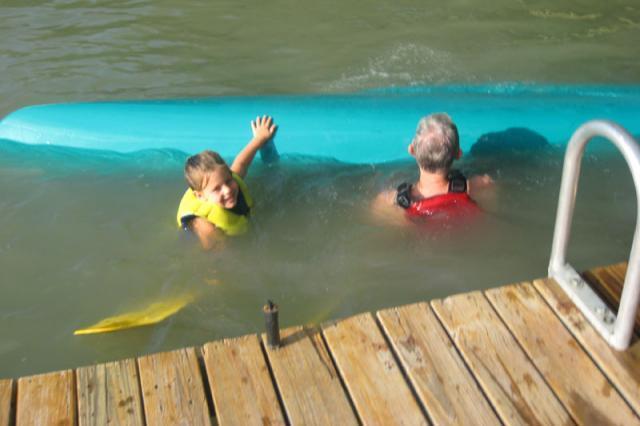 Jimmy and Charli flipped the canoe